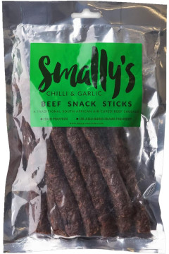 Smally’s Chilli & Garlic Beef Snack Sticks (Droewors), Large Pack, 250g