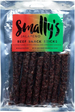 Smally’s Jalapeño Beef Snack Sticks (Droewors), Large Pack, 250g